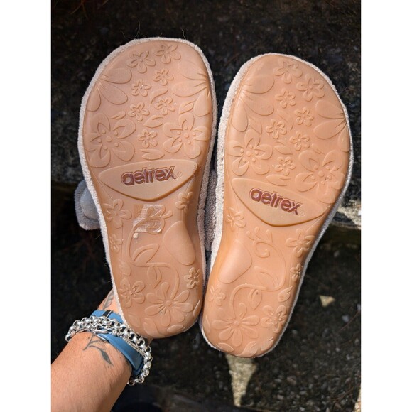 Aetrex Shoes Women Sz 5.5 Coffee Terrycloth Mandy Clog Slipper Memory Foam - Picture 7 of 7